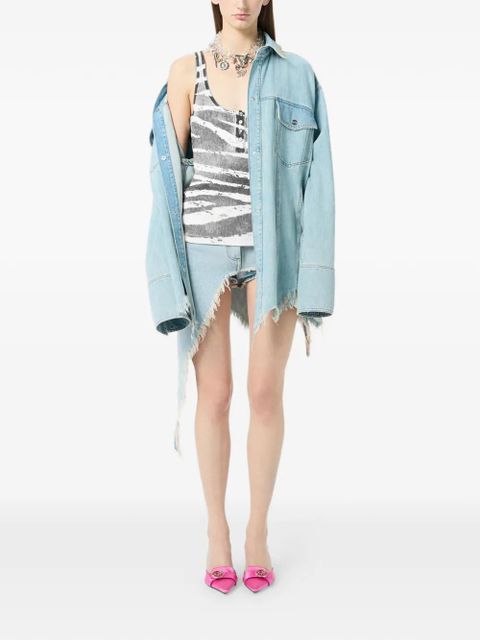 Blumarine zebra-print ribbed top - White