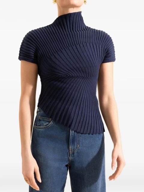Cult Gaia Annemie ribbed roll-neck top - Blue - zdjęcie produktu nr 1
