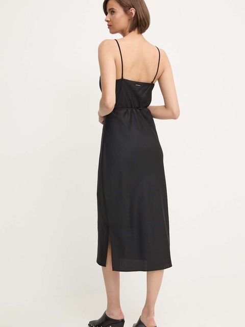 Calvin Klein sukienka kolor czarny midi prosta K20K207566