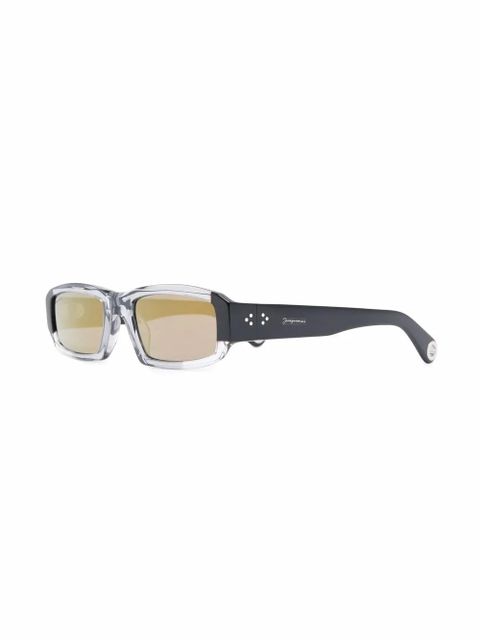 Jacquemus Saltu rectangle-frame sunglasses - Black - zdjęcie produktu nr 2