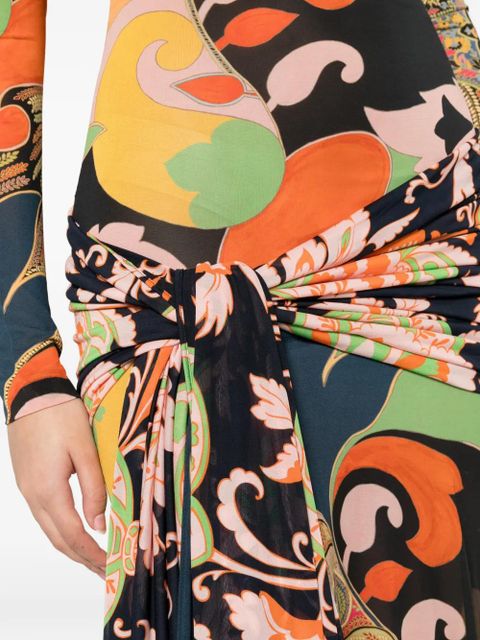 ETRO paisley-print draped maxi dress - Green