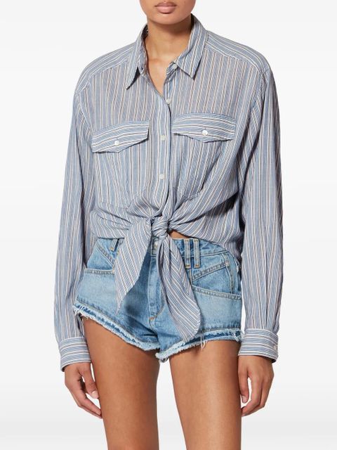 MARANT ÉTOILE Nath striped flap-pocket shirt - Blue