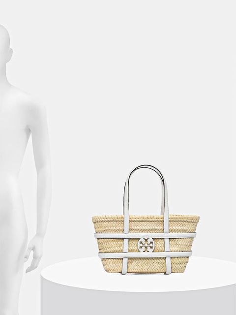Tory Burch kosz plażowy Ella Straw kolor beżowy 169396-101