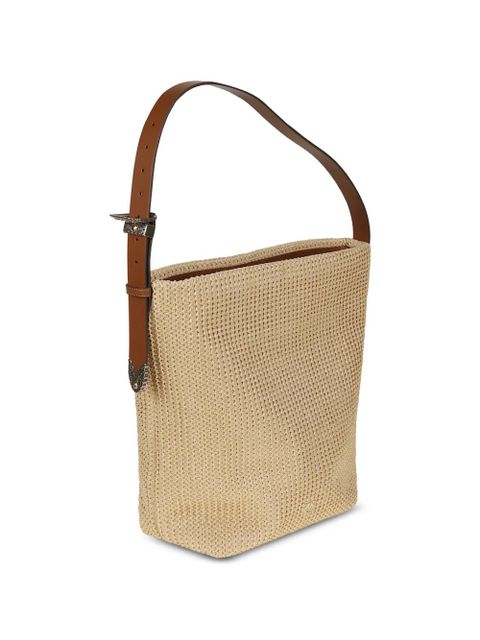 PINKO woven buckle-strap bucket bag - Neutrals
