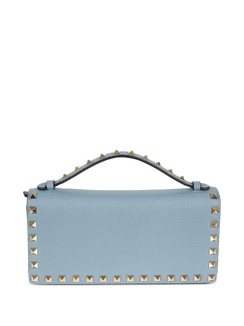 Valentino Garavani Rockstud leather clutch bag - Blue