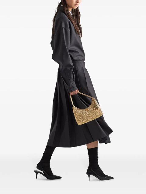 Prada Re-Edition crystal-embellished mini bag - Gold - zdjęcie produktu nr 2