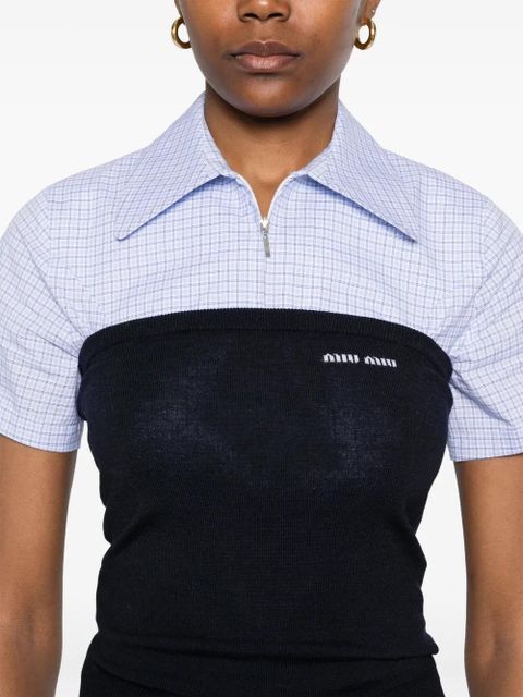 Miu Miu virgin-wool top - Blue