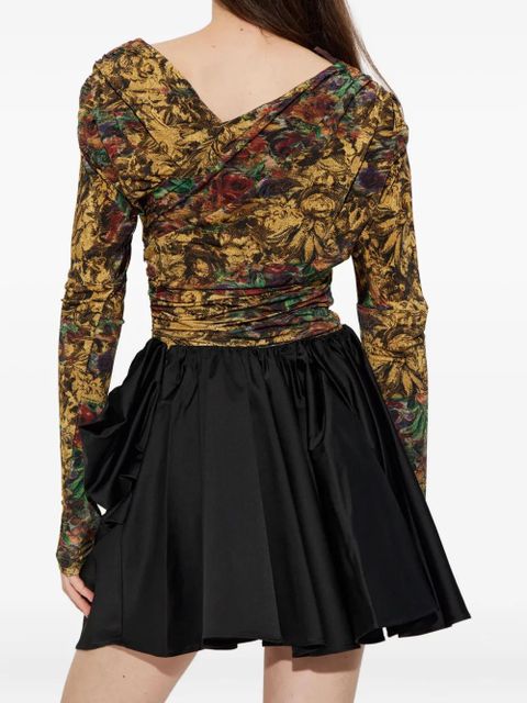 GANNI floral long-sleeve top - Neutrals