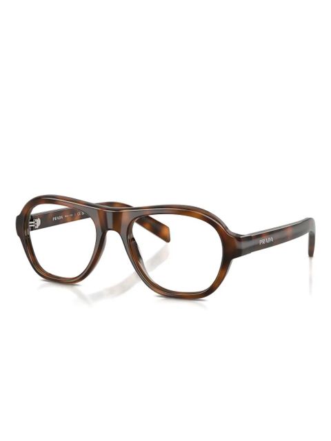 Prada Eyewear round-frame tortoiseshell glasses - Brown - zdjęcie produktu nr 2