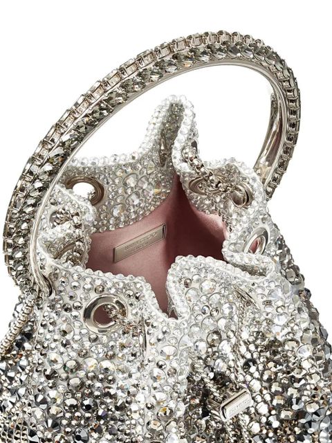 Jimmy Choo Bon Bon crystal-embellished shoulder bag - Black