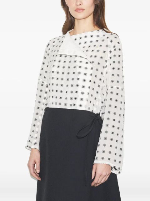 Tory Burch polka-dot wrap top - White