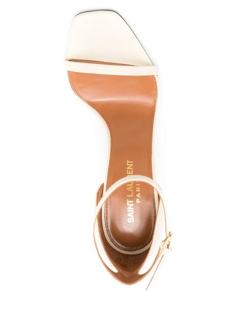 Saint Laurent Opyum 100mm YSL heel sandals - Neutrals