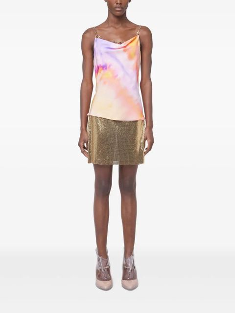 Rabanne printed satin top - Orange