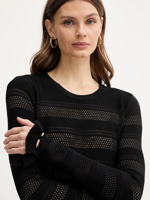 Twinset sukienka kolor czarny mini prosta 261TP3081