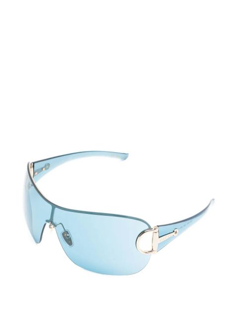 Gucci Eyewear frameless half-Horsebit sunglasses - Blue - zdjęcie produktu nr 2