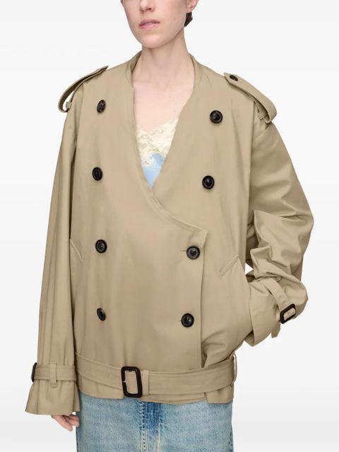 Maison Margiela folded collar cropped caban - Neutrals