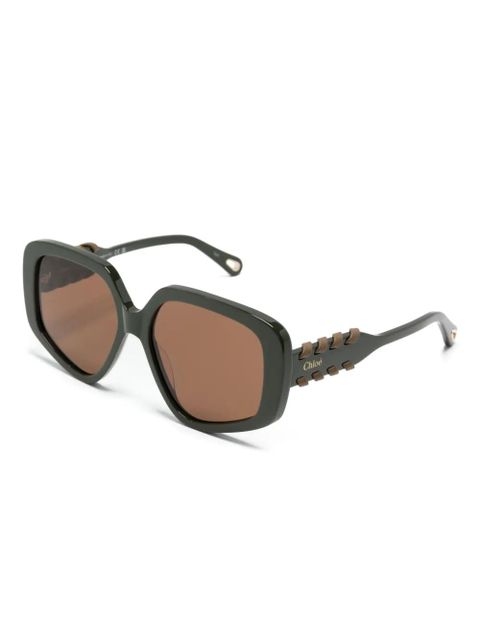 Chloé Eyewear Mony oversize-frame sunglasses - Green - zdjęcie produktu nr 2