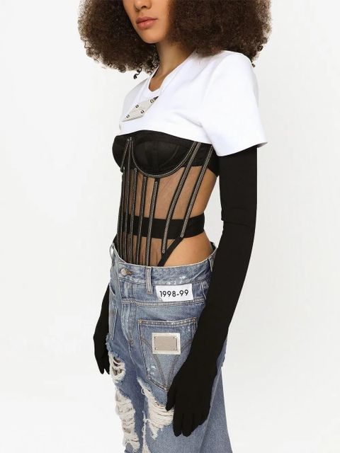 Dolce & Gabbana KIM DOLCE&GABBANA tulle corset top - Black