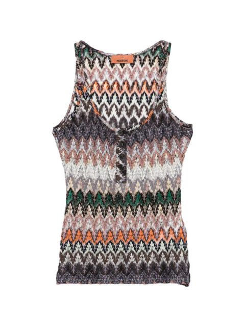 Missoni buttoned patterned tank top - Brown - zdjęcie produktu nr 1