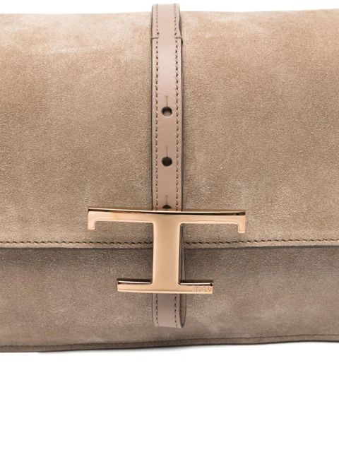 Tod's mini T Timeless flap shoulder bag - Brown