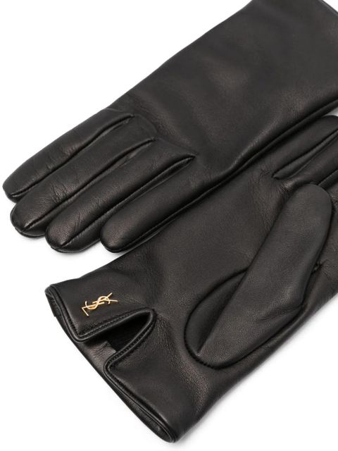 Saint Laurent Cassandre leather gloves - Black - zdjęcie produktu nr 2