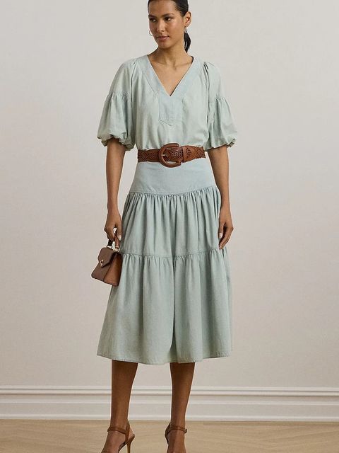 Lauren Ralph Lauren bluzka bawełniana damska kolor niebieski gładka 200971260