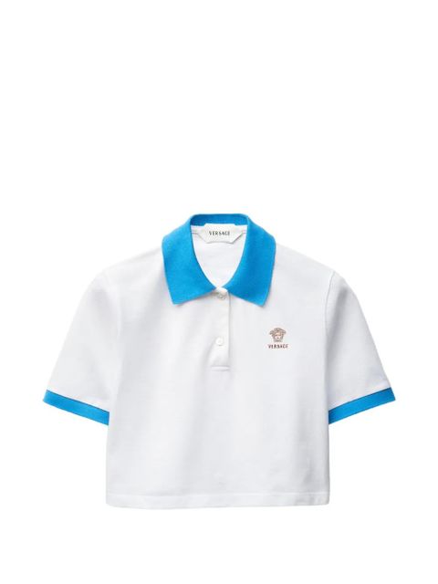 Versace cropped logo polo shirt - White - zdjęcie produktu nr 1