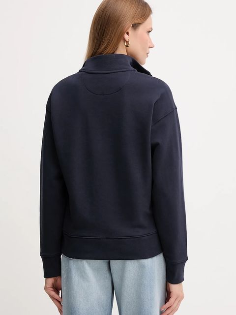 Gant bluza bawełniana damska kolor granatowy z aplikacją 4204215