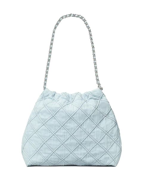Tory Burch Fleming denim hobo bag - Blue - zdjęcie produktu nr 2