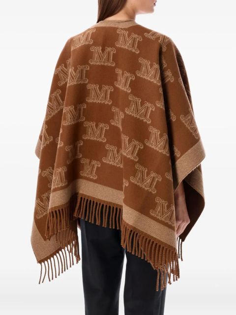 Max Mara monogram fringed poncho - Brown - zdjęcie produktu nr 2