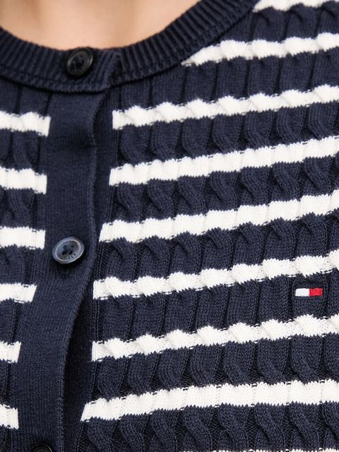 Tommy Hilfiger kardigan bawełniany damski kolor granatowy lekki WW0WW45707