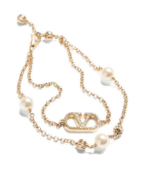 Valentino Garavani V-logo pearl bracelet - Gold - zdjęcie produktu nr 2