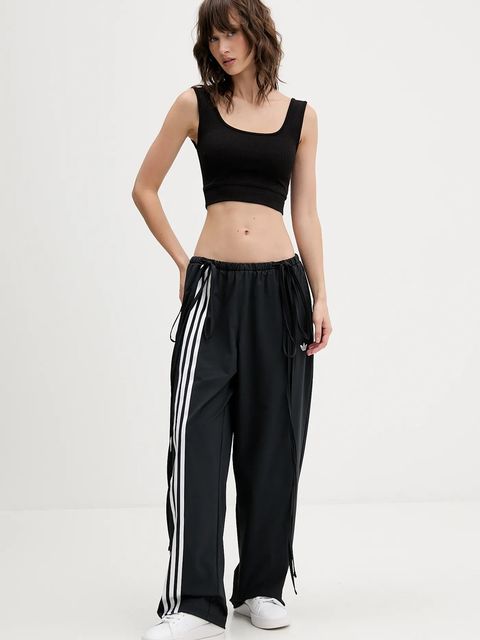 adidas Originals spodnie dresowe Ribbon damskie kolor czarny z aplikacją JV9727