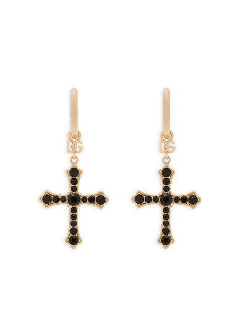 Dolce & Gabbana cross-pendant drop earrings - Gold