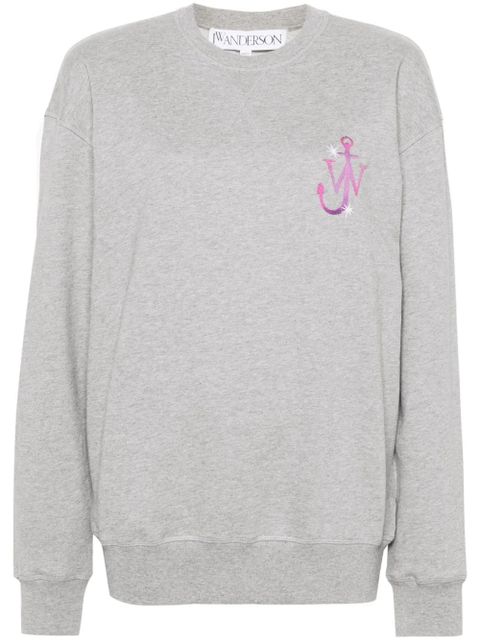 JW Anderson embroidered-logo cotton sweatshirt - Grey - zdjęcie produktu nr 1