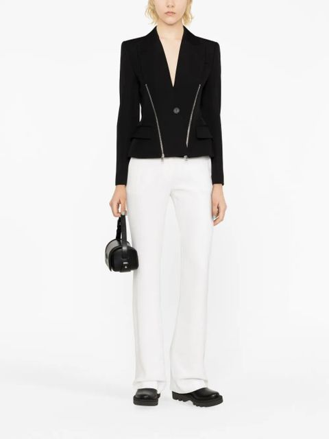 Alexander McQueen zip-embellished single-breasted blazer - Black - zdjęcie produktu nr 2