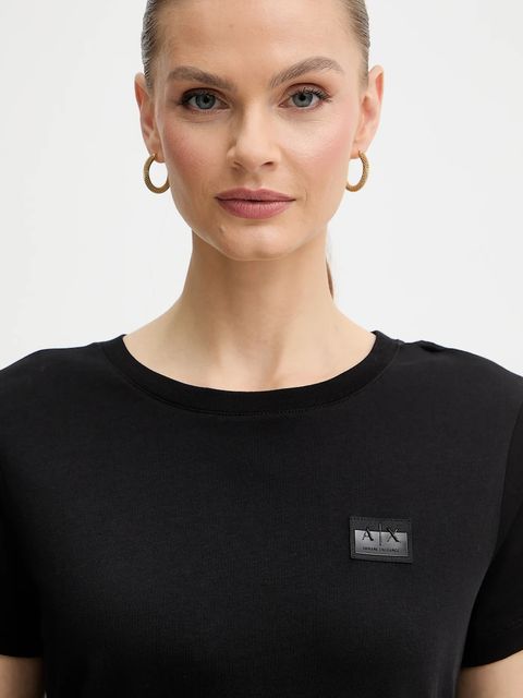 Armani Exchange t-shirt bawełniany damski kolor czarny XW001386 AF10356