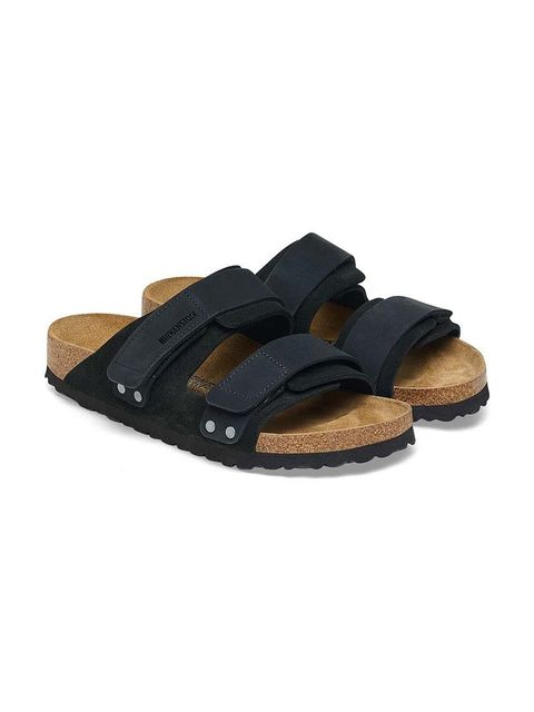 Birkenstock klapki zamszowe Uji damskie kolor czarny 1024832