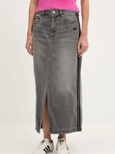 adidas Originals spódnica jeansowa Denim Long Skirt kolor szary maxi prosta JW2659 - zdjęcie produktu nr 1