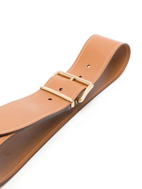 Miu Miu logo-engraved buckle leather belt - Brown - zdjęcie produktu nr 2