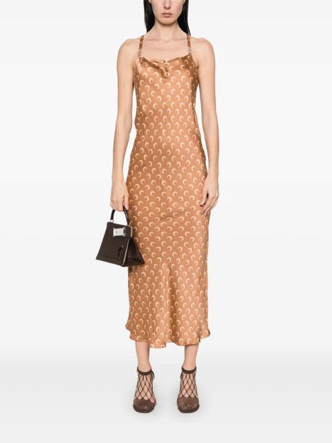 Marine Serre Moon Satin maxi dress - Brown - zdjęcie produktu nr 2
