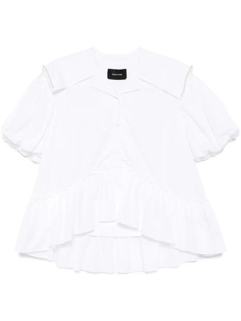 Simone Rocha sailor-collar puff-sleeves shirt - White - zdjęcie produktu nr 1