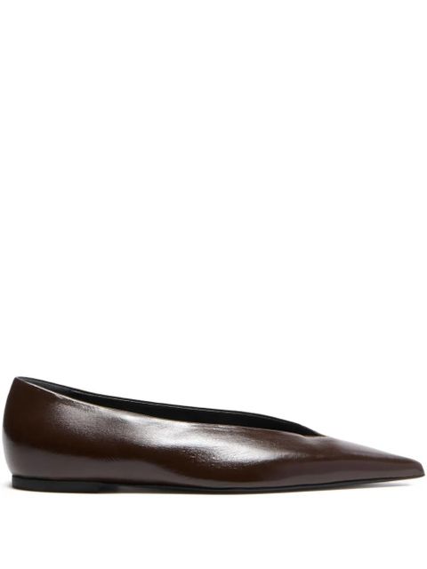 Proenza Schouler pointed-toe lambskin ballet flats - Brown - zdjęcie produktu nr 1