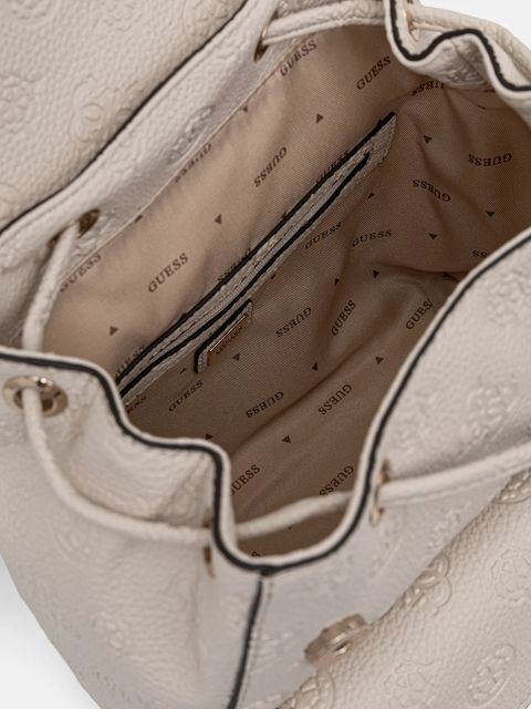 Guess plecak CRESIDIA damski kolor beżowy mały z aplikacją HWPD98 88310