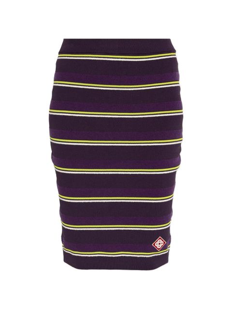 Casablanca striped logo mini skirt - Purple - zdjęcie produktu nr 1