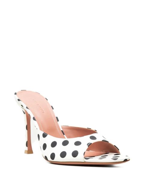 Amina Muaddi Alexa polka-dot satin mules - White - zdjęcie produktu nr 2