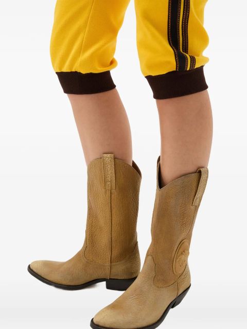 Versace Medusa-patch cowboy boots - Neutrals