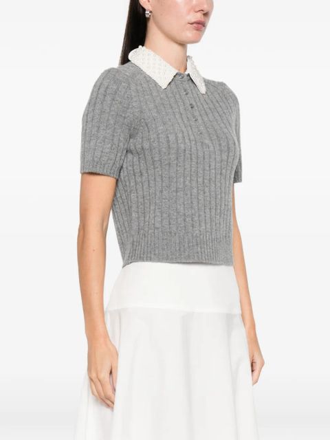 Maje removable-collar sweatshirt - Grey