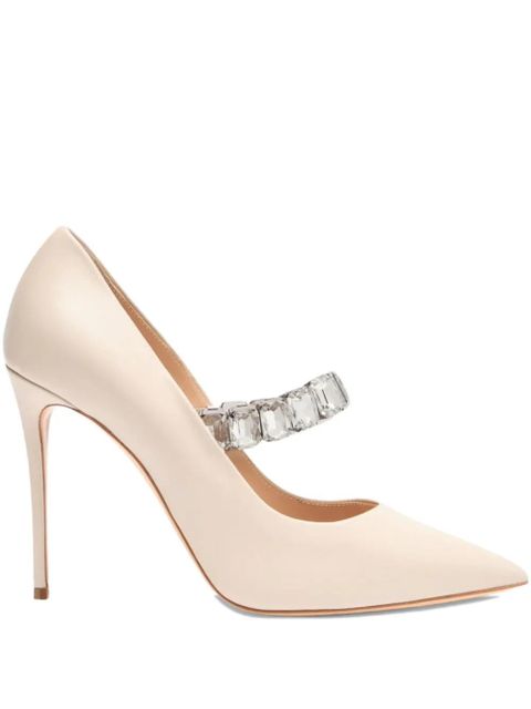 Casadei 100mm Julia Minorca crystal-embellished pointed-toe pumps - White - zdjęcie produktu nr 1