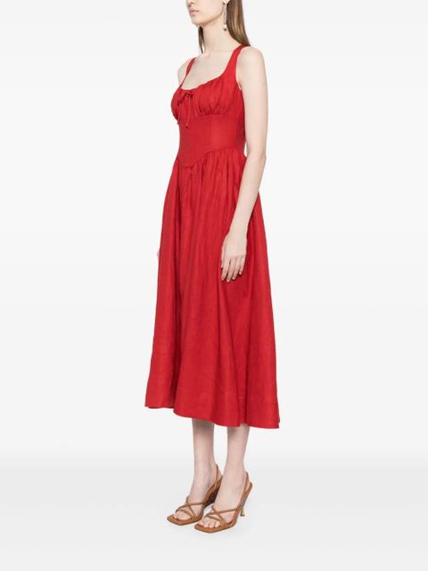 Reformation Balia linen midi dress - Red